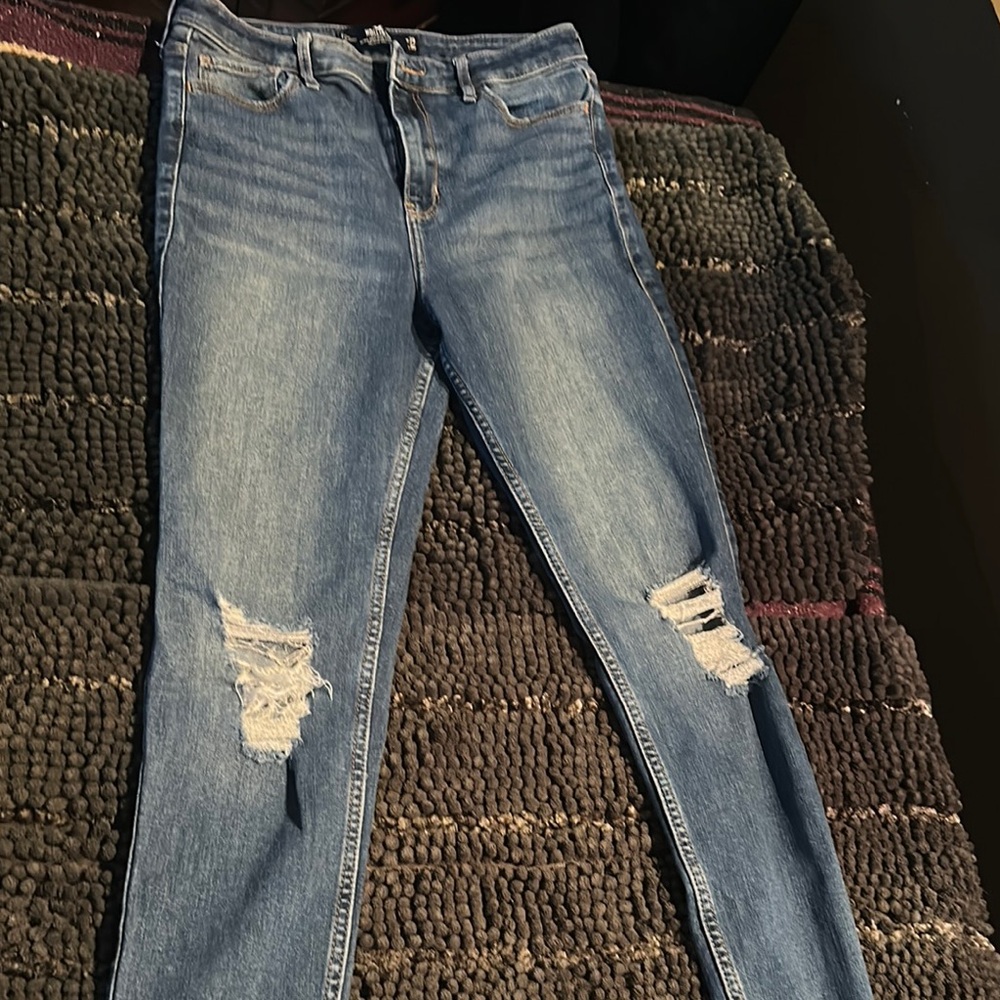 Blue Distressed Women's Jeans